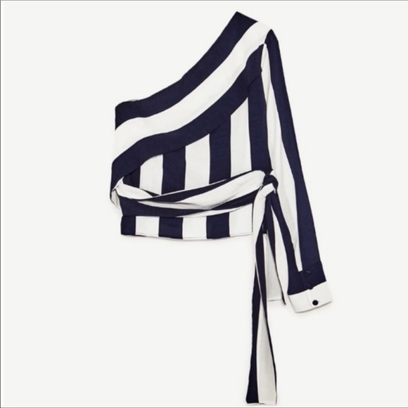 Zara Asymmetrical Striped Top - Picture 5 of 5